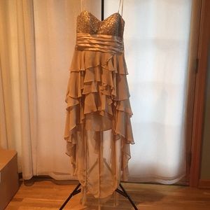 Champagne formal prom dress